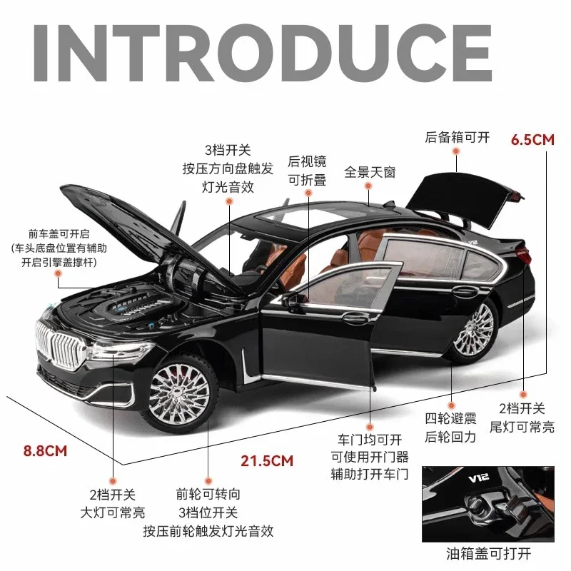 1/24 bmw 760li Legierung Druckguss Dekoration Schlafzimmer Home Interior Ornamente Wahl Mode sammeln Hobbys Modell auto Geschenk box