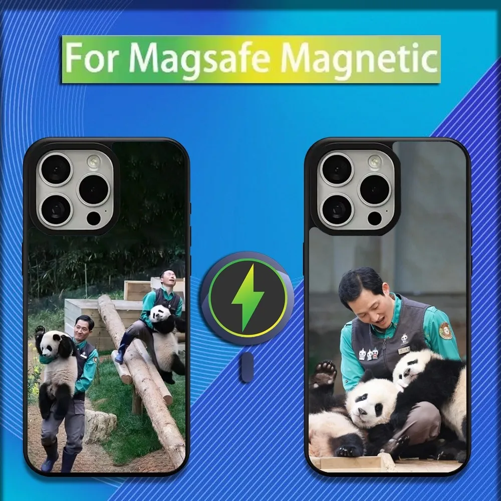 Funny Fubao Panda Phone Case For iPhone 16,15,14,13,12,11,Plus,Pro,Max,Mini Magsafe Magnetic Wireless Charging