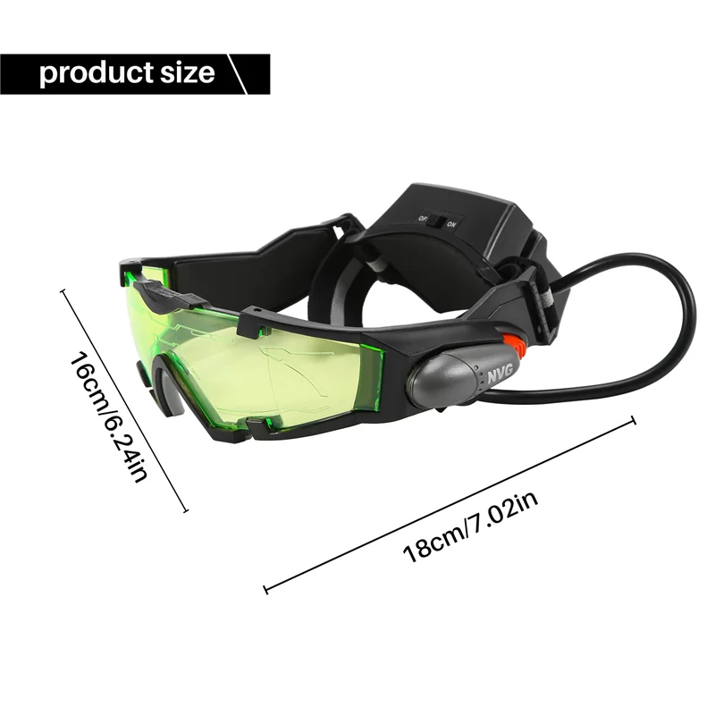 Night Vision Goggles Adjustable Kids LED Night Goggles for Racing Bicycling Hunting to Protect Eyes Children Gift