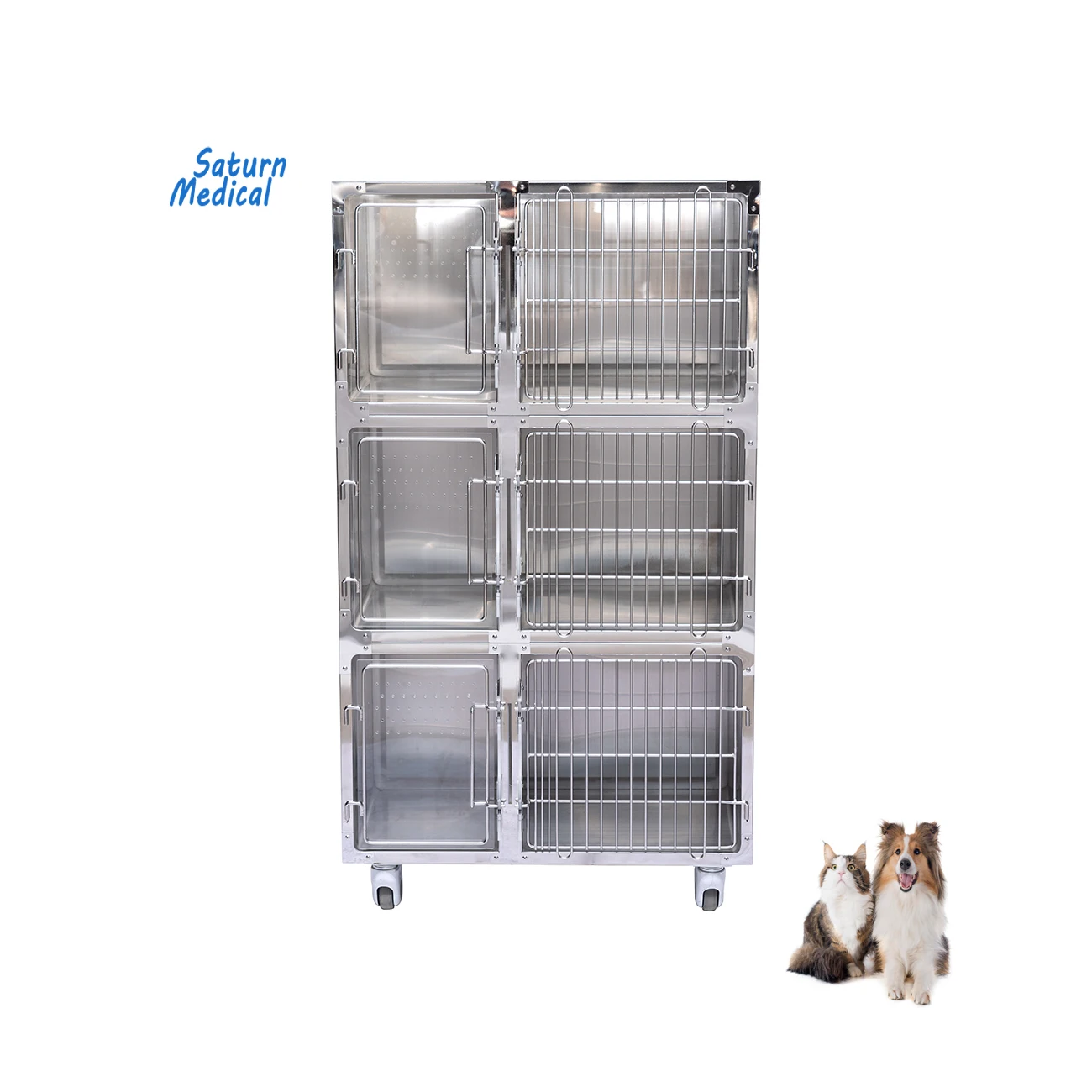 

Cheap Price Reusable 304 Stainless Steel Veterinary Cat Injection Cage With IV Pole And CE Certification