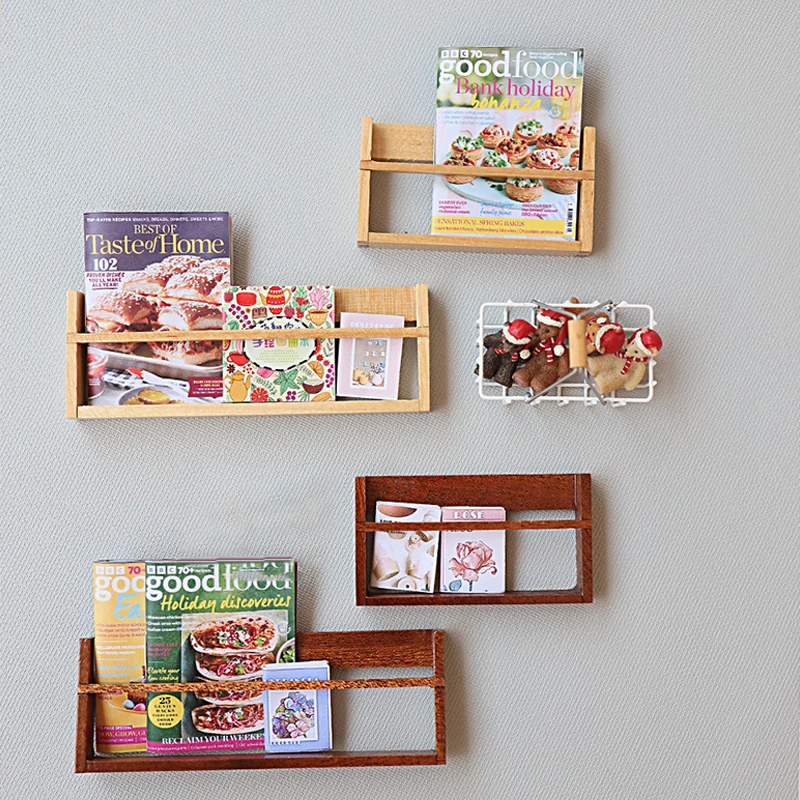

1/12 Dollhouse Simulation Mini Wall Bookshelf Model Dollhouse Miniature Study Furniture Decoration Dolls House Scene Ornament
