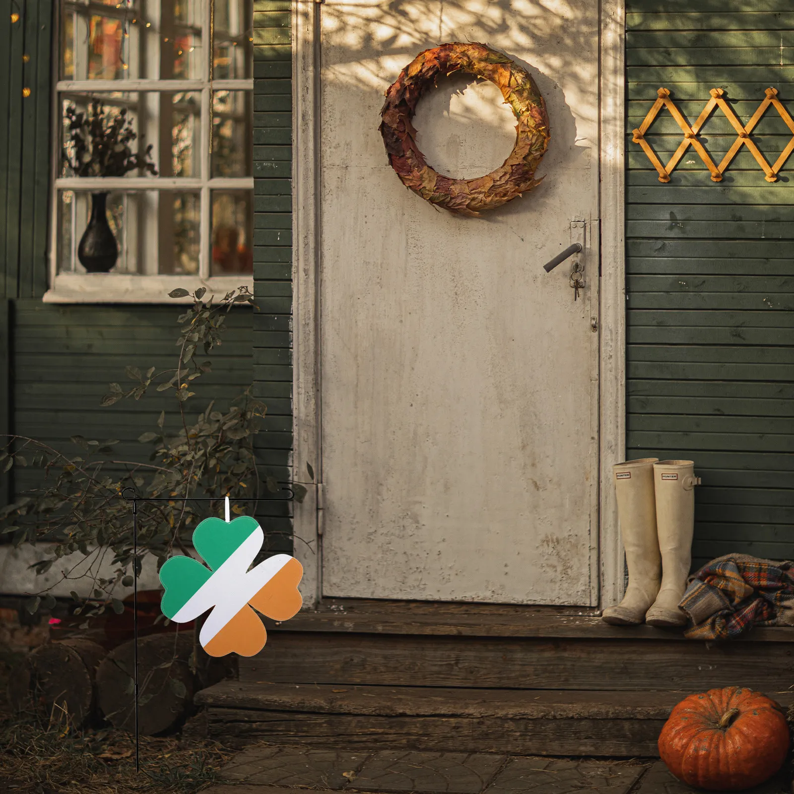 

Флаг для сада ко Дню Святого Патрика, двусторонний, с принтом, из ткани, с изображением клевера, для двора, уличный декоративный баннер, флаг для вечеринки