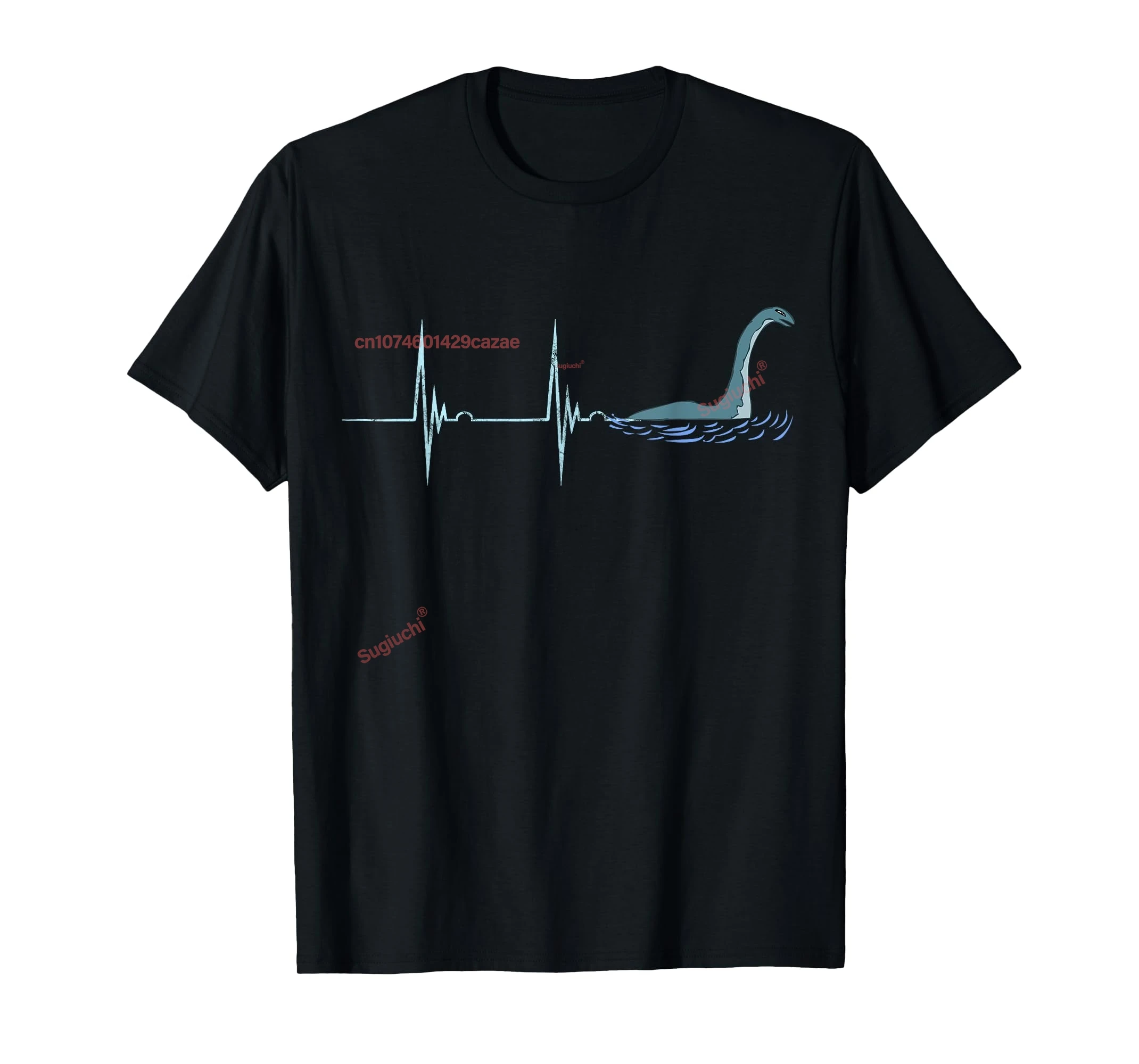 100% algodón Nessie Loch Ness latido del corazón EKG Pulseline Sea Monster camiseta hombres mujeres camisetas UNISEX tamaño S-6XL