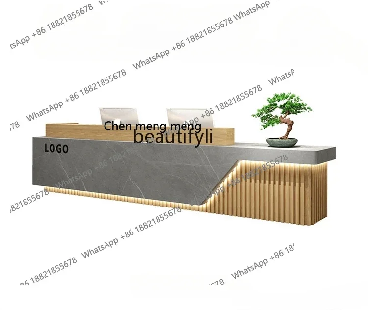 X  Chinese simple front desk Clothing shop Beauty salon checkout page Company Hotel lobby Reception desk Training institution