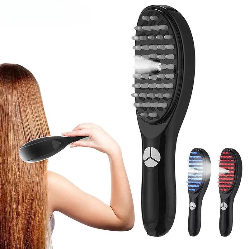 

Electric Spray Massage Comb With Hair Growth Oil BlueRed Light Therapy Vibration Nourish Scalp Brush Anti Hair Loss Phototherapy