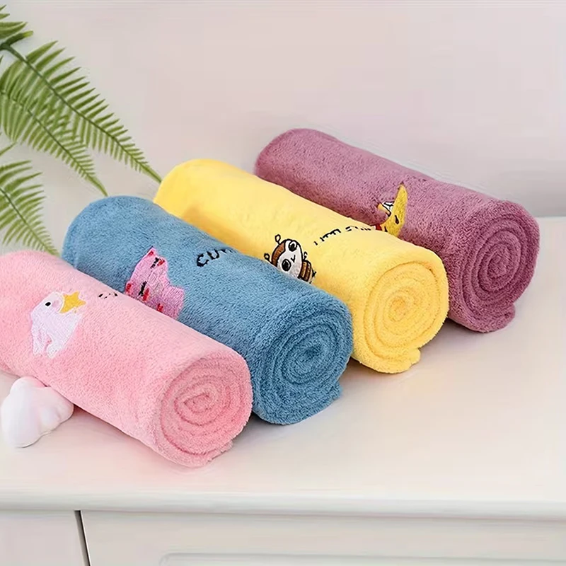 

Quick-Dry Super Absorbent Coral Velvet Dry Hair Towel Cap Bath Cap With Button For Spa, Beauty, After Bathing And Hair Care