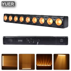 YUER 9X12W Golden Amber Wash Light Horse Racing Effect Lights Remote Control DMX512 For DJ Disco Party Xmas Show Stage Effects