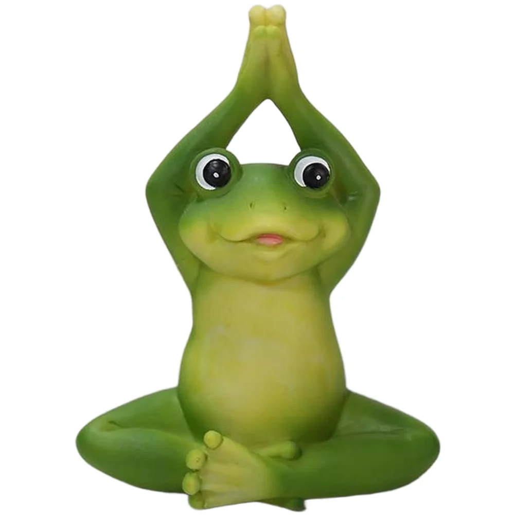 Green Synthetic Resin Yoga Frog Ornament European Aesthetic for BookFor Shelf Cabinet Sideboard Home Decor Display