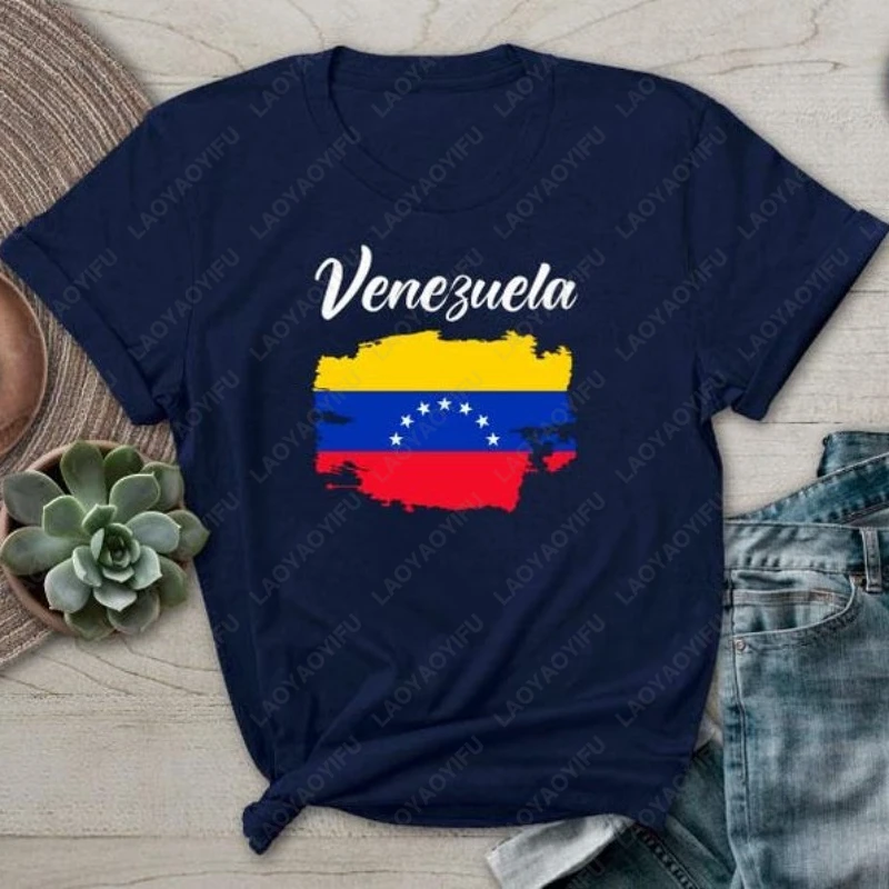 Venezuela T-Shirt I Support Flag Free Graphic Shirt Vintage Harajuku Casual Wear Unisex Hochwertige Baumwolle Kurzarm-T-Shirts