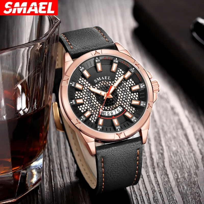 Smael Men's Simplicity Casual Business Quartz Watch Multi-Function Luminous Waterproof Wrist Watch for Men