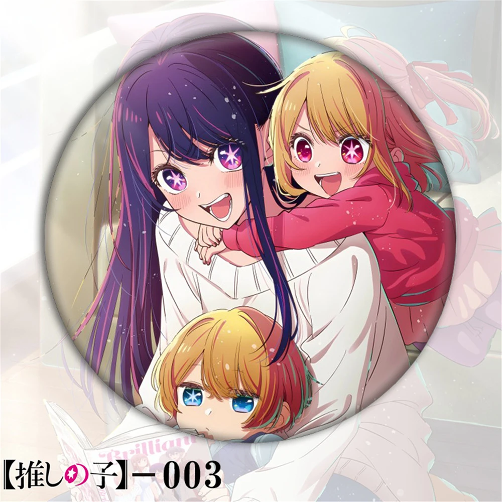 58mm Anime OSHI NO KO Hoshino Acquamarina Arima Kana Yoshigoro Saito COSTUME Cosplay Distintivo Pin SPTE Spilla in banda stagnata ﻿   Prop Gilf