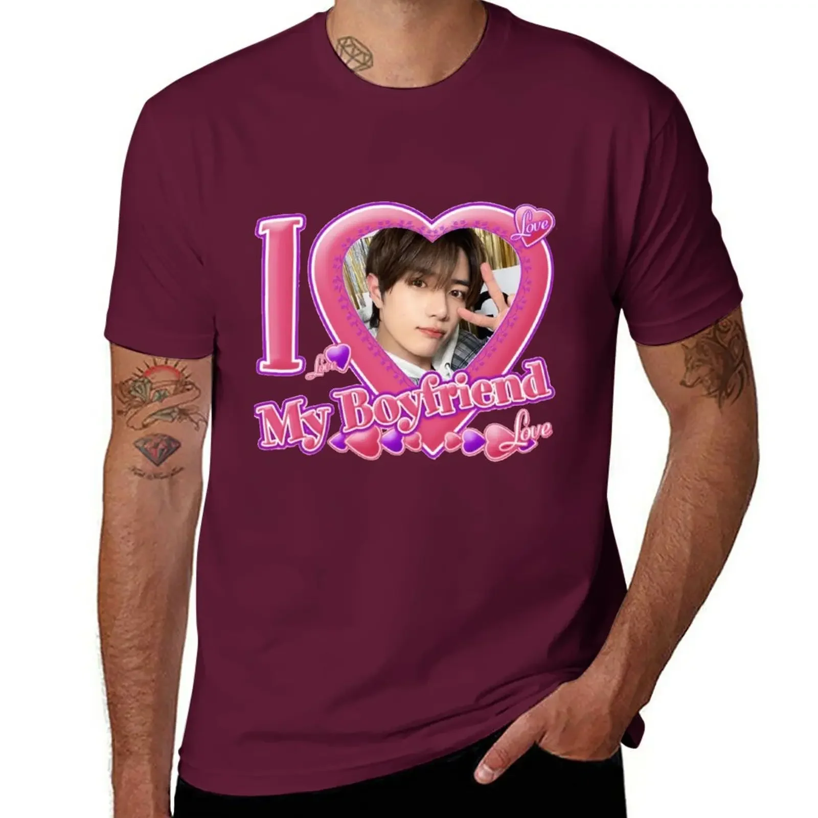 kawaii clothes tops graphics t shirt mens clothing New Beomgyu (TXT) I love my boyfriend T-Shirt  men clothing  harajuku