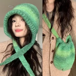 Gorro de punto grueso para hombre y mujer, gorro cálido con correa para la cabeza, ideal para ciclismo, protección auditiva, accesorio divertido para parejas, Invierno