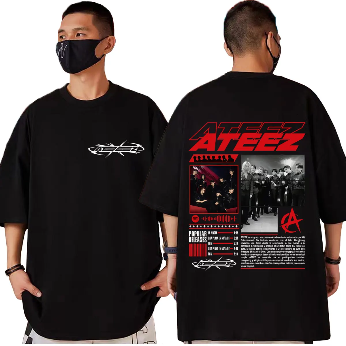 

Kpop ATEEZ Album Merch T-shirt Men Women Clothing Fashion Pop Music Short Sleeve T-shirts Summer Casual Loose Cotton T Shirts
