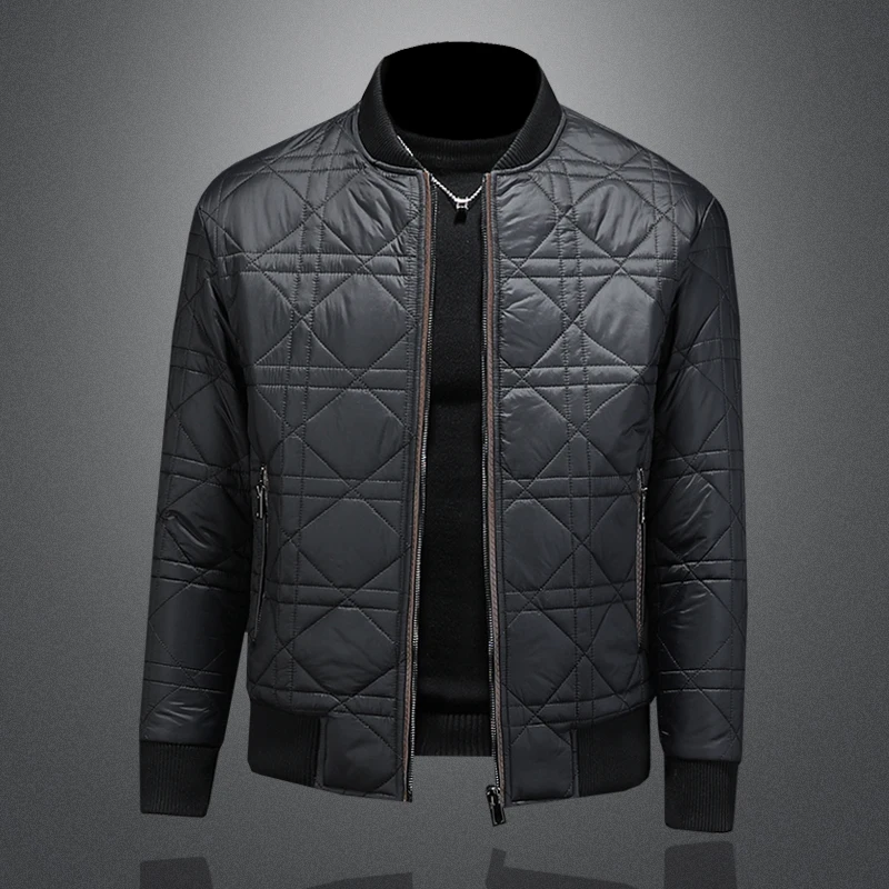 Minglu White Duck Down Solid Color Men's Jackets Luxury Autumn Winter Zipper Casual Thicken Stand Collar Man Coats Plus Size 5XL