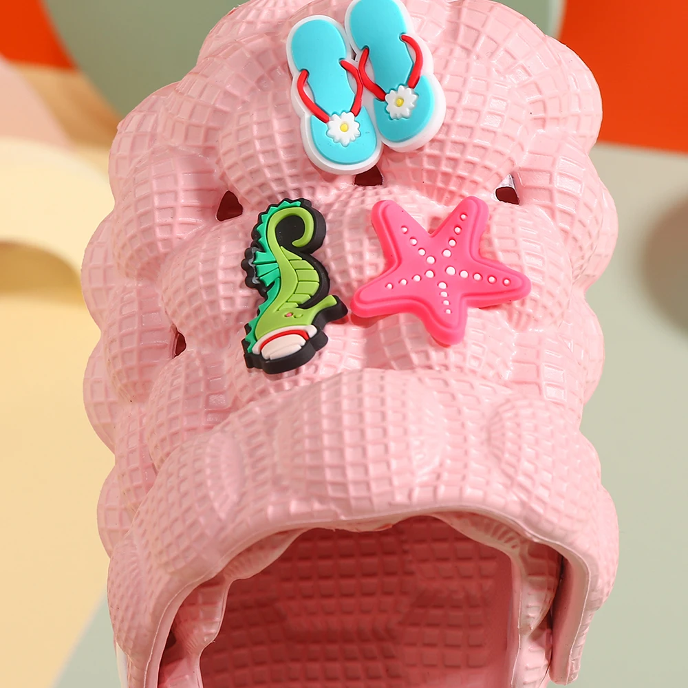 Kids Slippers DIY Sea Star Pattern Waterproof Anti-slip Garden Shoes Boy Girl Outdoor Casual Beach Sandals Children