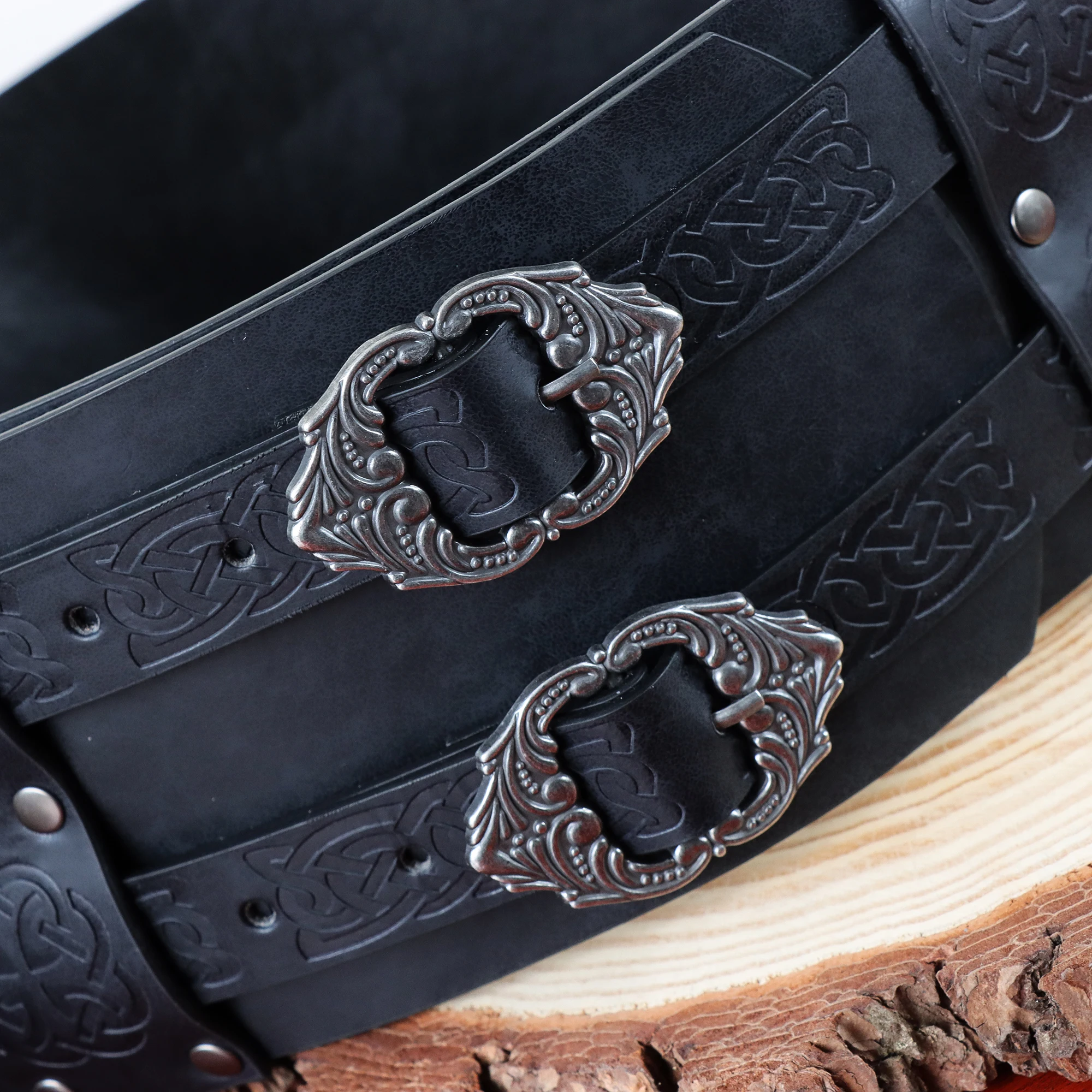 فايكنغ حزام عريض الخصر درع القرون الوسطى فو الجلود المحارب فارس حزام LARP زي للحزب تأثيري #4