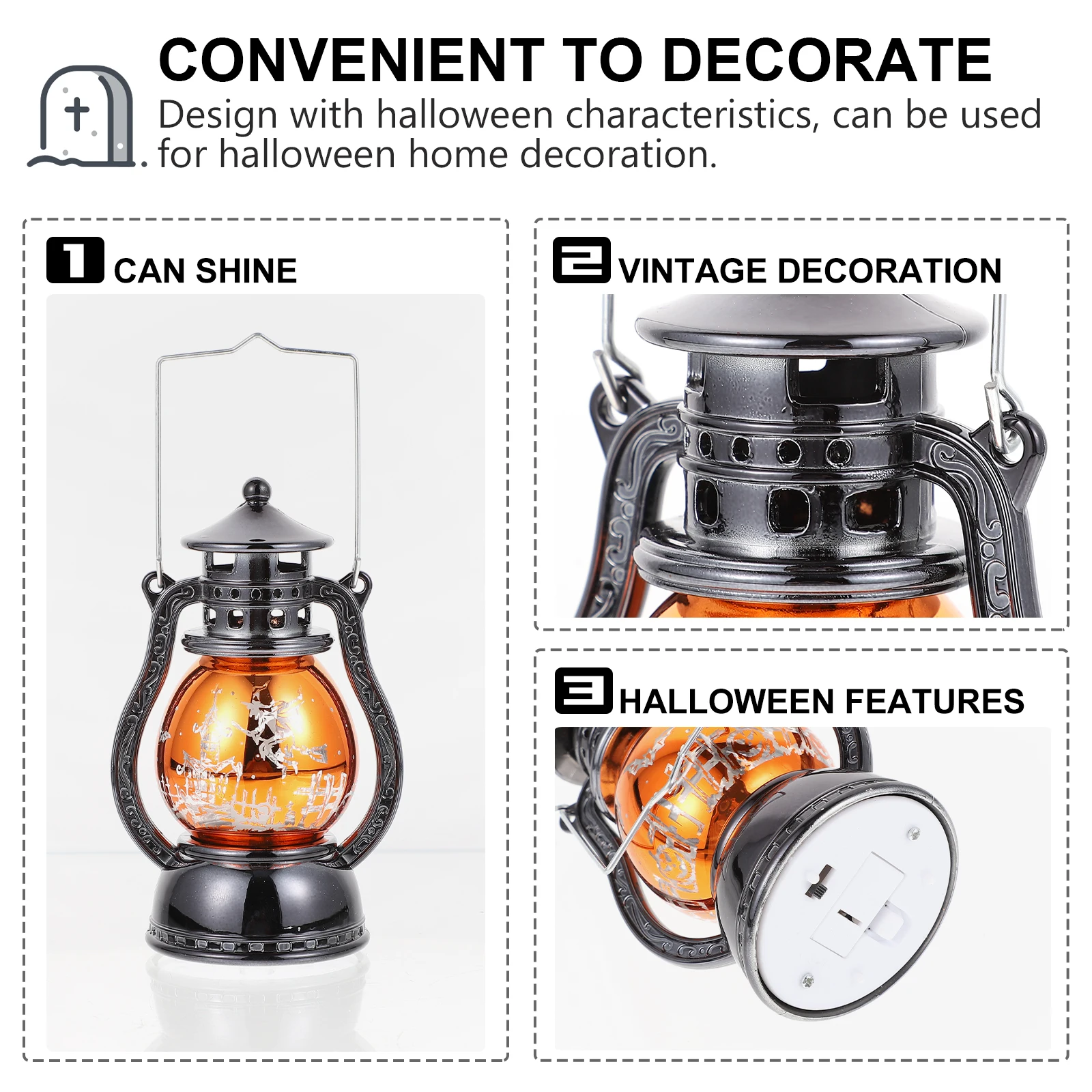 

Luminous Oil Lamp Ornaments Halloween Decorations Indoor Decorative Lighting Lanterns Decorate Outdoor Abs Use