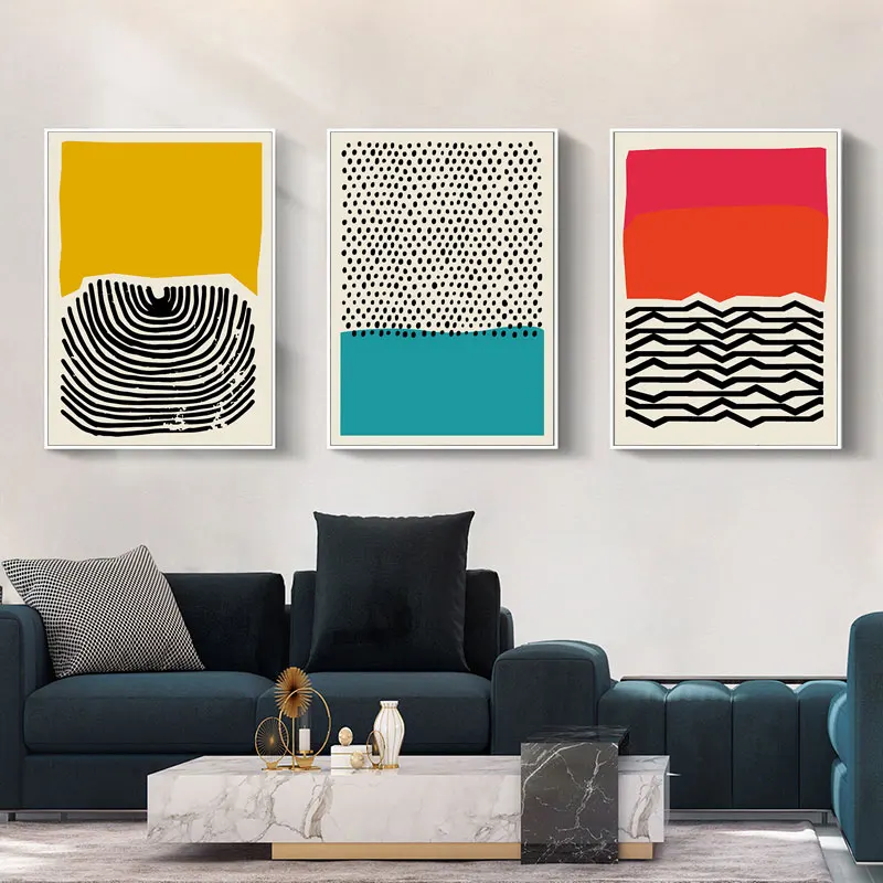 Modern Living Room Home Decoration Wall Art Canvas Painting Nordic Posters Modern Multicolored Abstract Geometric Picture Prints