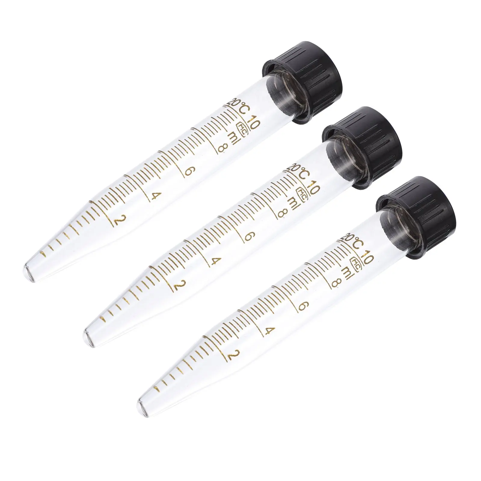 3 Pcs Glass Tube Spiral Graduated Test Tubes 10ml Experiment Tools with Cover Screw Cap Microcentrifuge