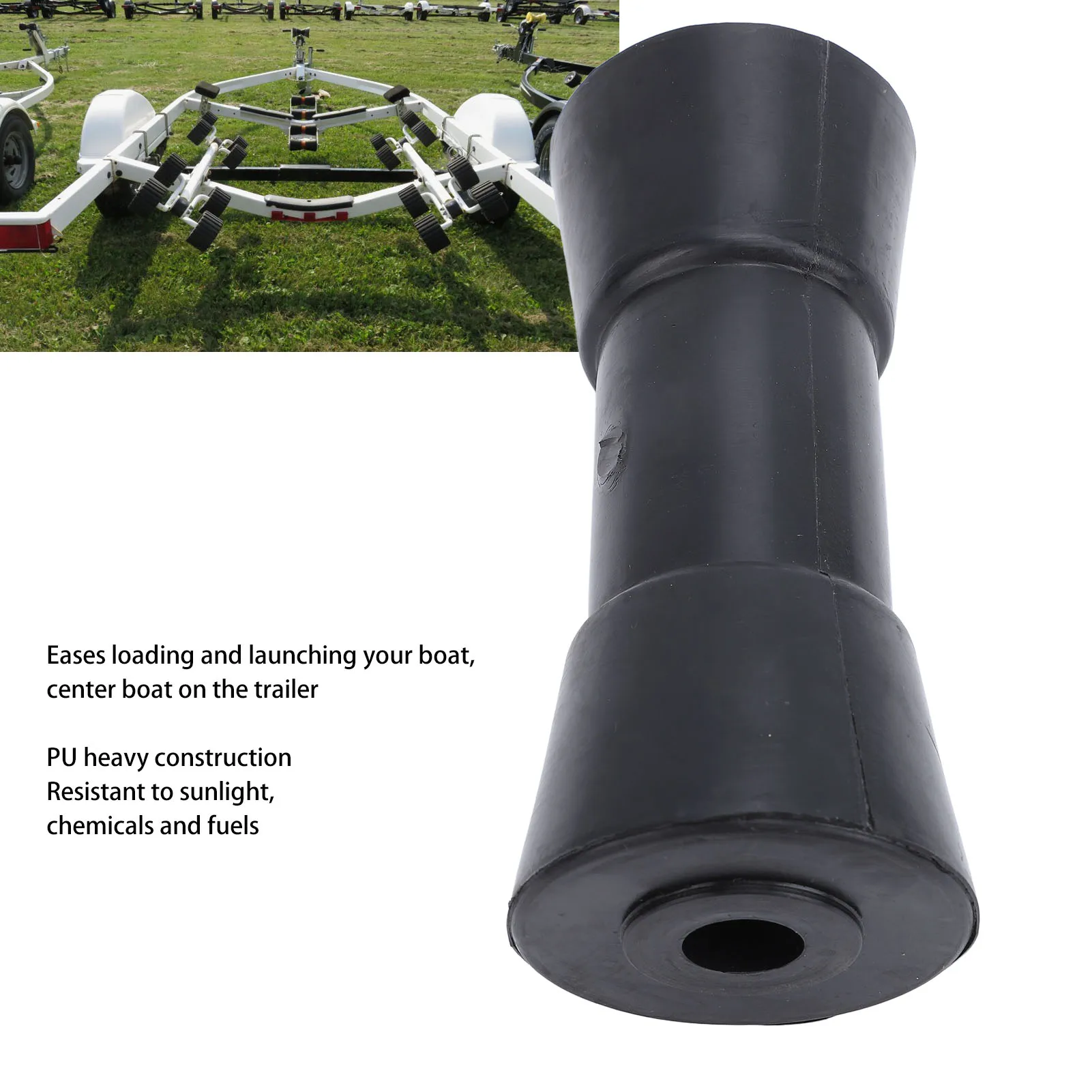 

Boat Trailer Keel Roller 6 Inch Marine Keel Roller Heavy Duty PU Black Boat Trailer Roller for Boat Trailer Marine Keel Roller