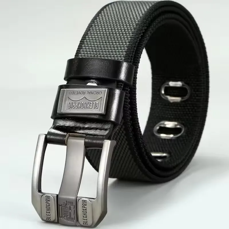 High-Quality Retro Canvas Belt for Men, Pin Buckle Design Casual Decorative Waist Strap Ideal for Youth Overalls & Daily Outfits