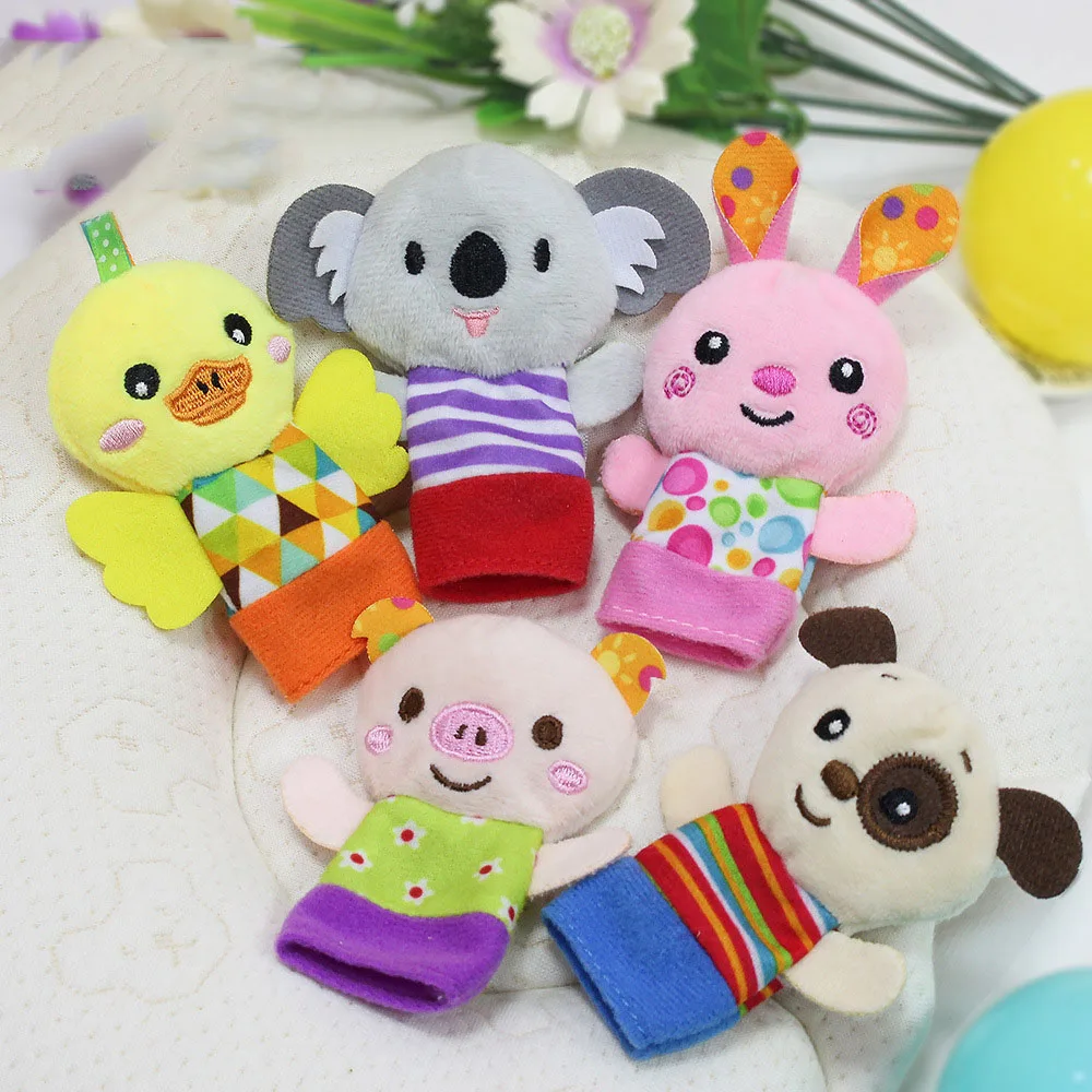 Baby Finger Puppets Appease Plush Zoo Animals Toddlers Infant Children Soft Doll Story Time Playtime Baby Toys 0-12 Months