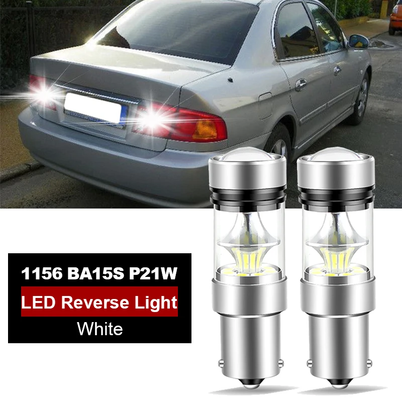 2PCS BA15S P21W LED No Hyper Flash For Kia Magentis 2001-2002 1156 LED Reverse Light Bulbs 12V Backup Signal Parking Tail Lamp