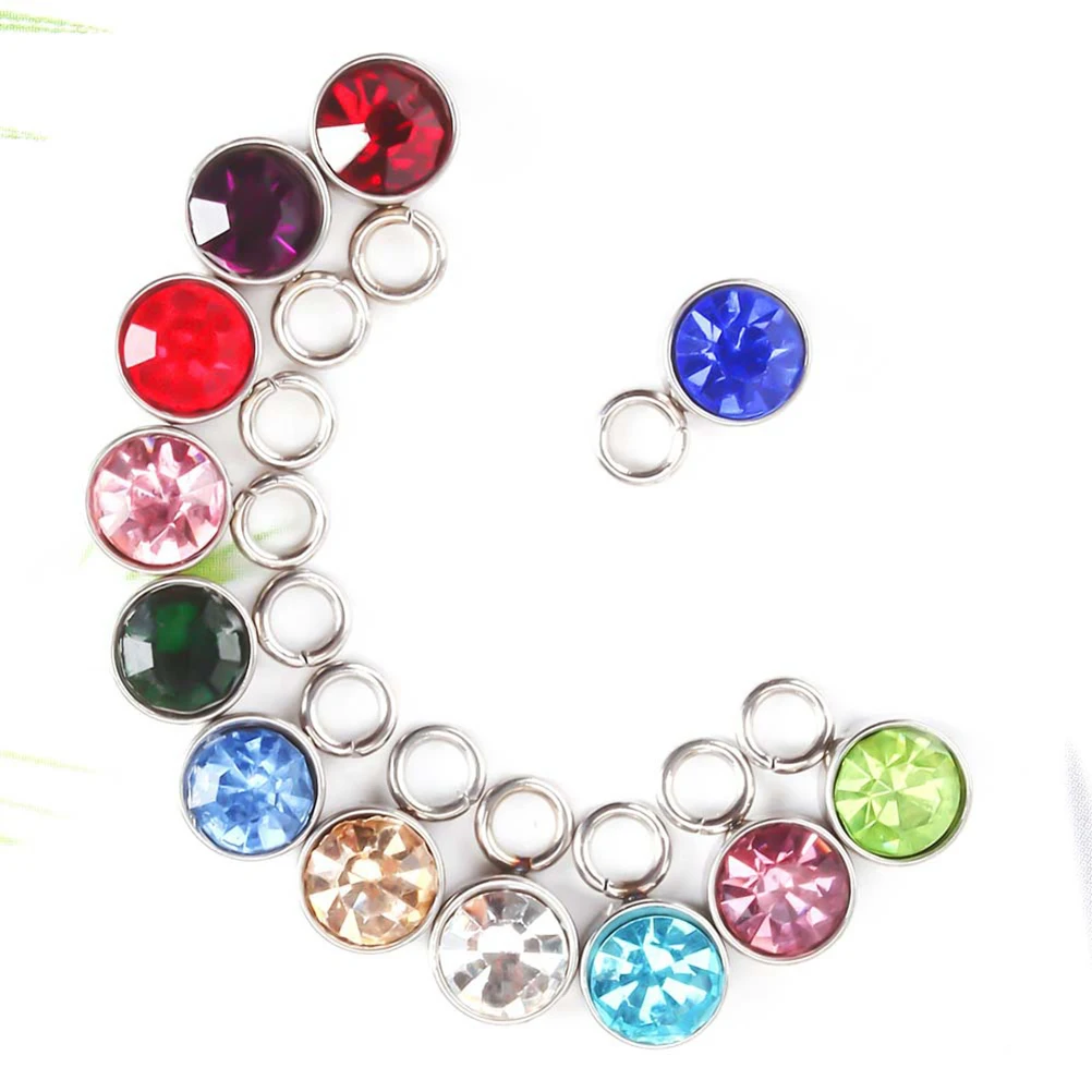 

12 Pcs Necklace Crystal Birthday Stone Gems Findings Birthstone Colors by Month