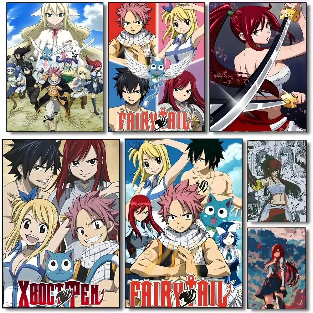 Unique Anime F-Fairy T-Tail Poster Wall Art Printed Decor Sticker Stylish Home Gift for Living Room Bedroom Corridor Cafe