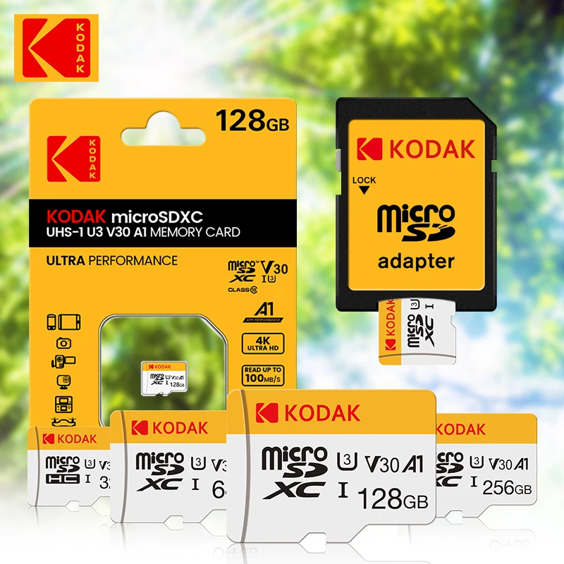 Imagem -05 - Kodak-cartão de Memória Micro sd para Telefone u3 tf sd tf 128 gb 32gb 64gb 128 gb 256gb Pcs