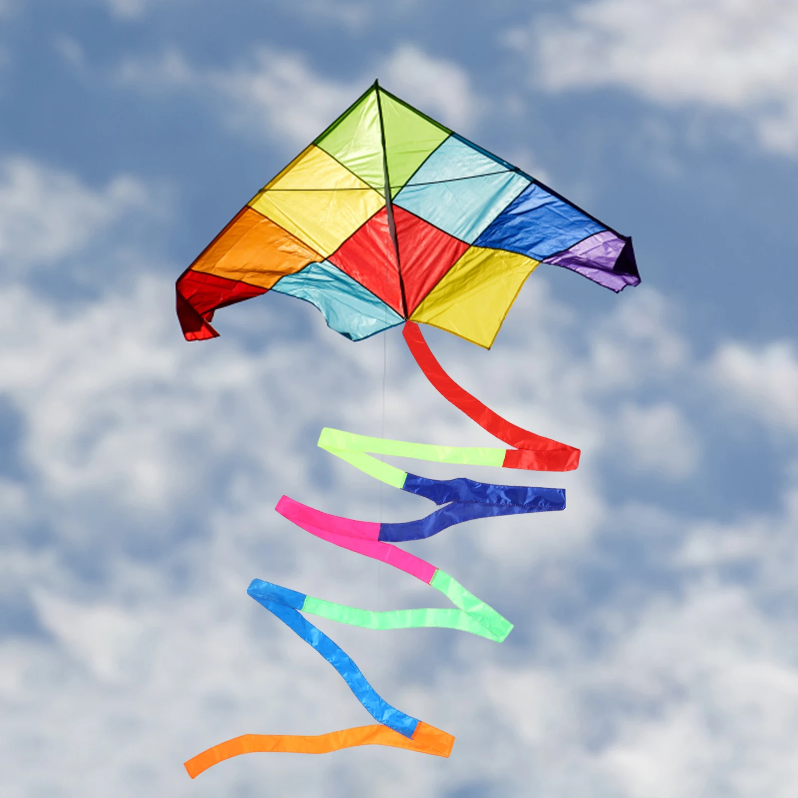 

2pcs Rainbow Tail Outdoor Ribbon Tails Flying Colorful Long Streamers Decoration Accessories Strong Flexible Sturdy Cloth Tail
