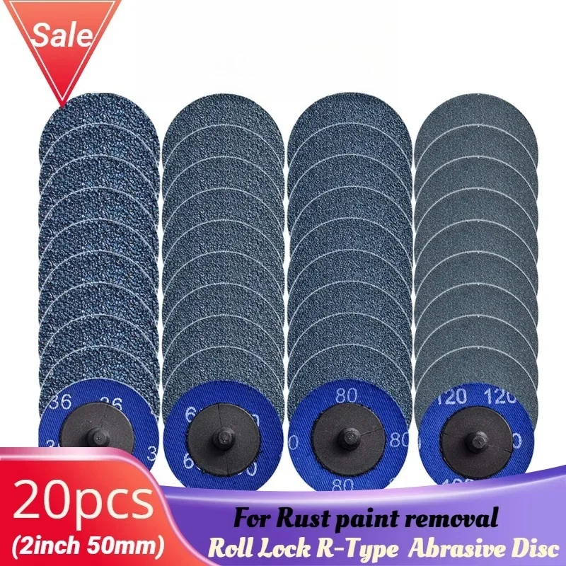 2" Cyrkonowa szybka zmiana tarcz szlifierskich Blokada rolki Papier ścierny typu R Tarcza ścierna 50 mm Uchwyt 1/4" Farba Usuwanie rdzy