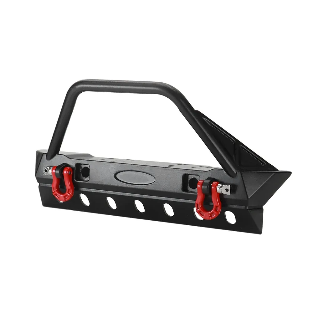 Metal Front Bumper With Lights For 1/10 Rc Crawler Trx4 Defender Axial Scx10 90046 Scx10 Iii Axi03007 Axi03003 Upgrade