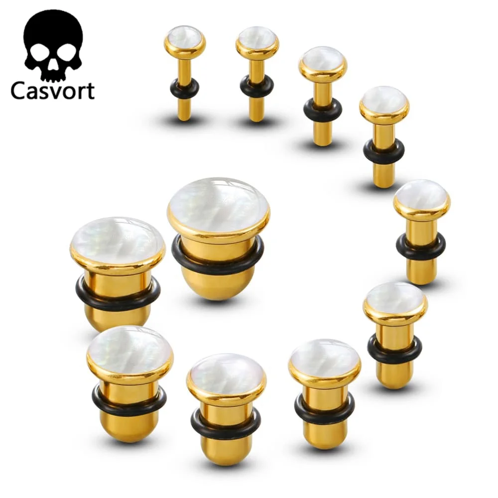 Casvort 2PCS 316L Stainless Steel Small Sizes Basic Conch Ear Gauges Tunnels Plugs Piercing Body Jewelry Expander Hypoallergenic