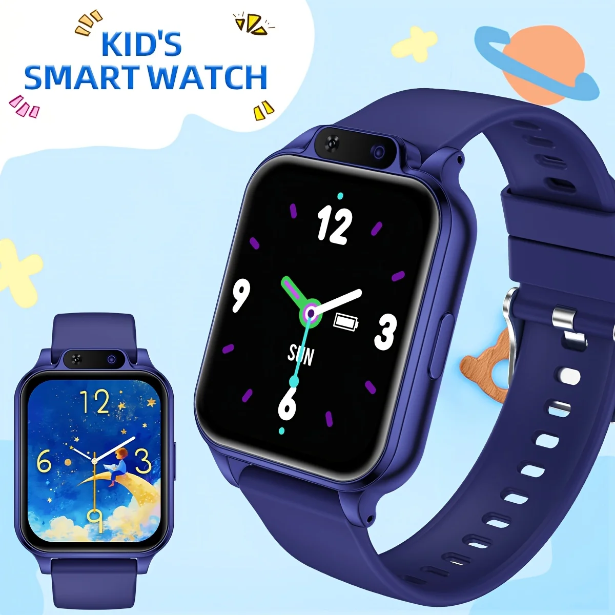 A Smartwatch Featuring A Front-Facing Camera, Multiple Engaging Educational Games,Weather Forecasts, Alarms, Suitable for Both Boys and Girls for Everyday Use and School, Making It A Comforting Option for Parents