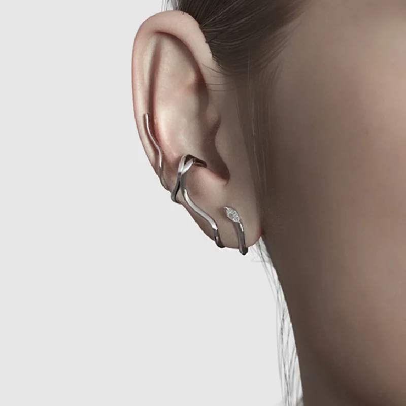 Special design snake stud earrings without pierced earrings female niche personality ins trendy snake integrated ear bone clip