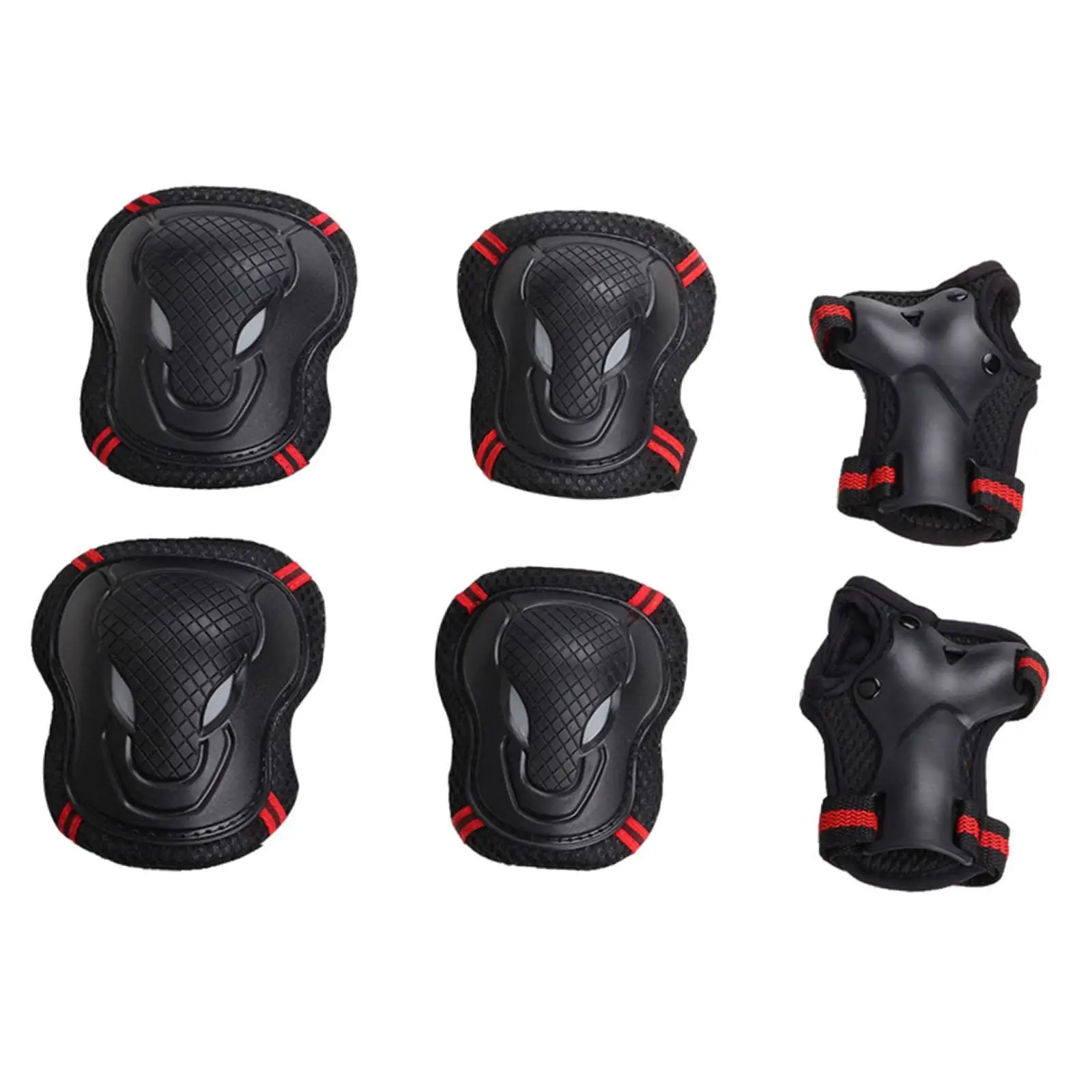 Stylish Skateboarding Protective Gear Lightweight Set with Knee Elbow Hand Pads for Kids Adults Cycling Outdoor Activities