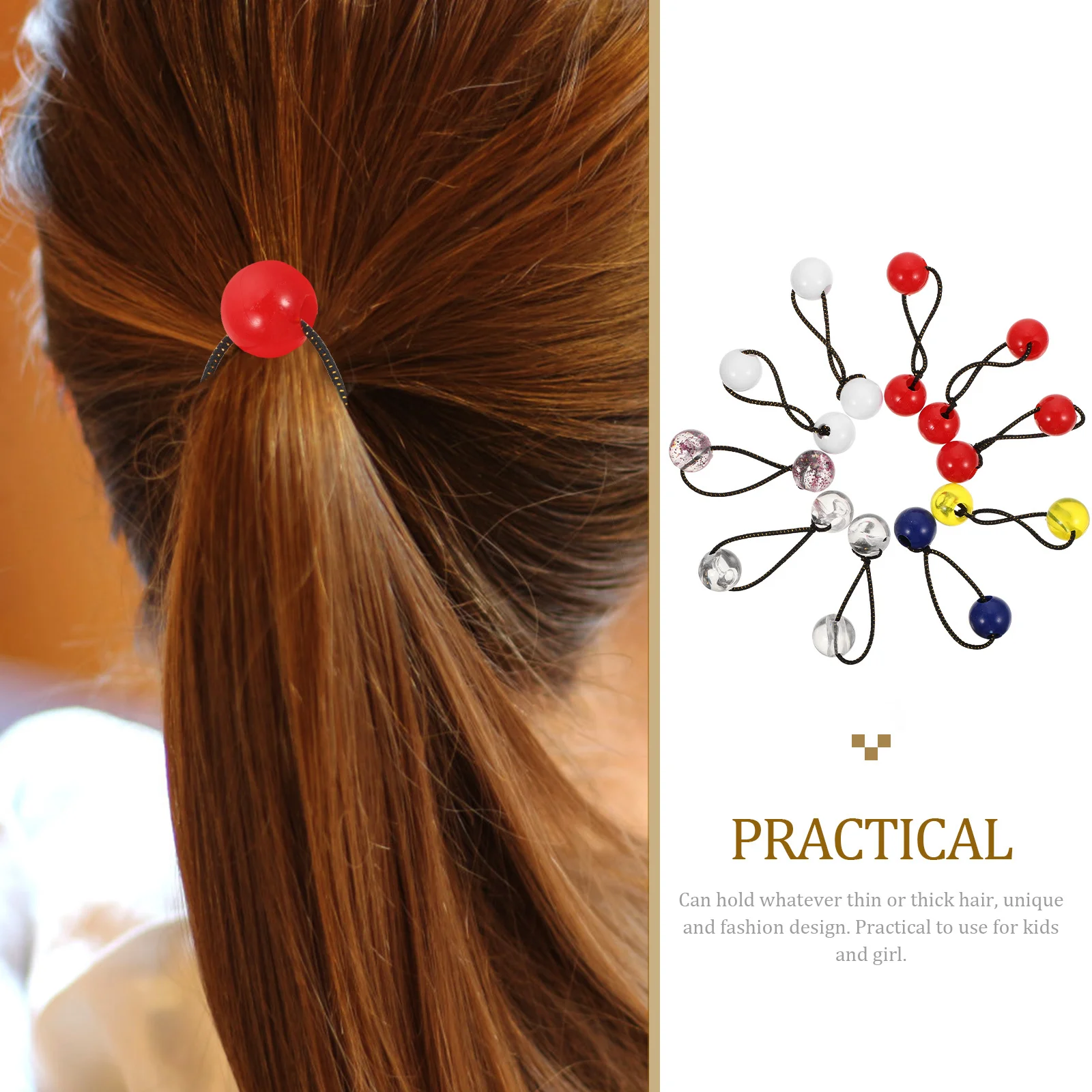 

10Pcs Kids Hair Ties Double Balls Elastic Hair Rope for Girls Cute Colorful Ponytail Holders Gifts Elastic Ponytail Holder