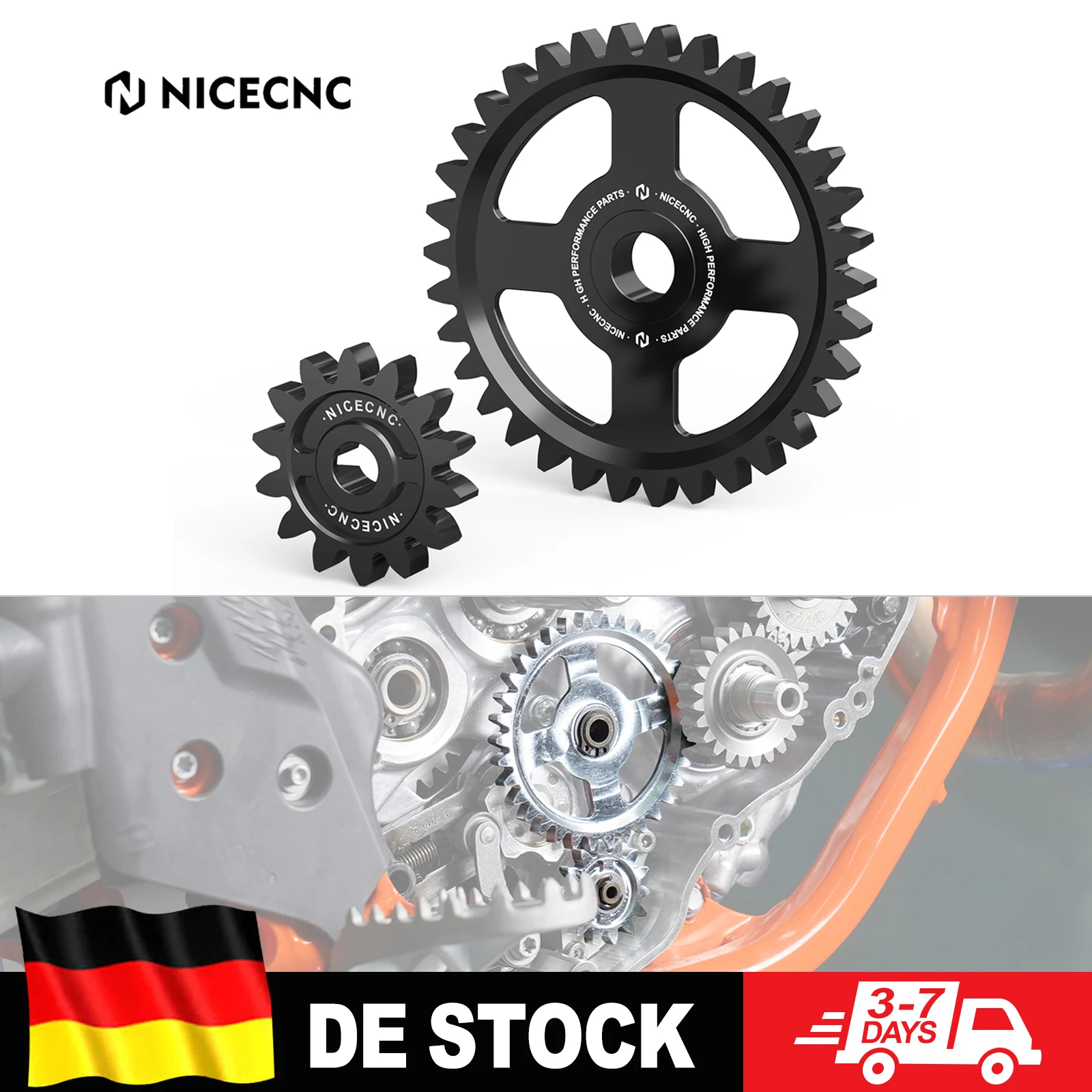 (Stock UE) Per KTM EXCF 350 SXF 450, Per Husqvarna FE 250 FE350 2017-2022, Per GasGas ECF 350 2021-2022, Ingranaggio Tenditore Pompa Olio Motore