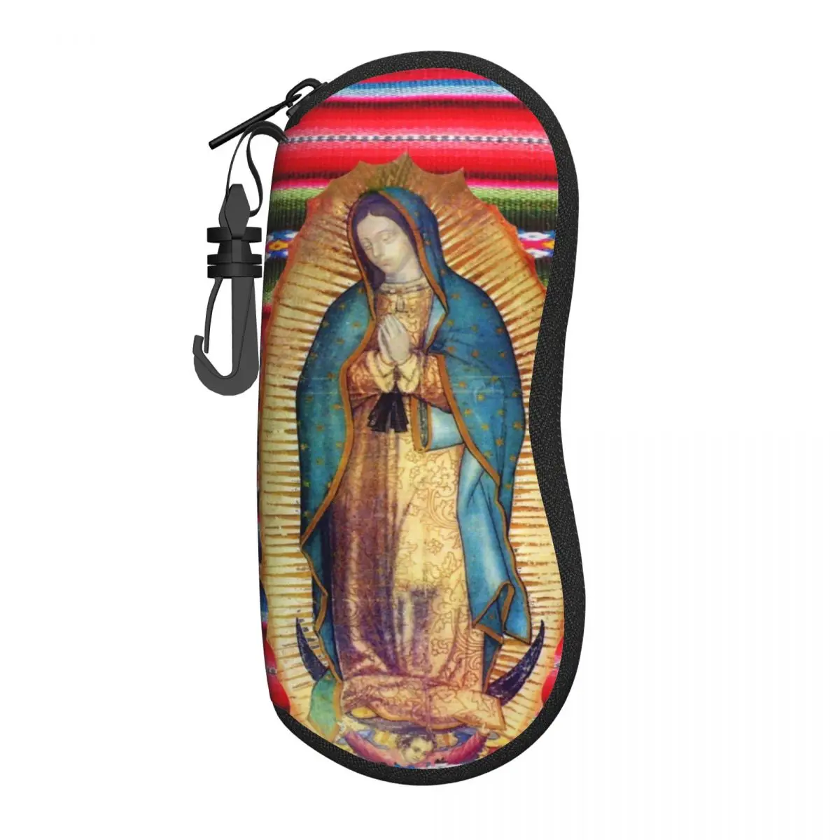 Custom Our Lady Of Guadalupe Virgen Maria Zarape Shell Eyeglasses Protector Cases Sunglass Case Virgin Mary Catholic Glasses Bag