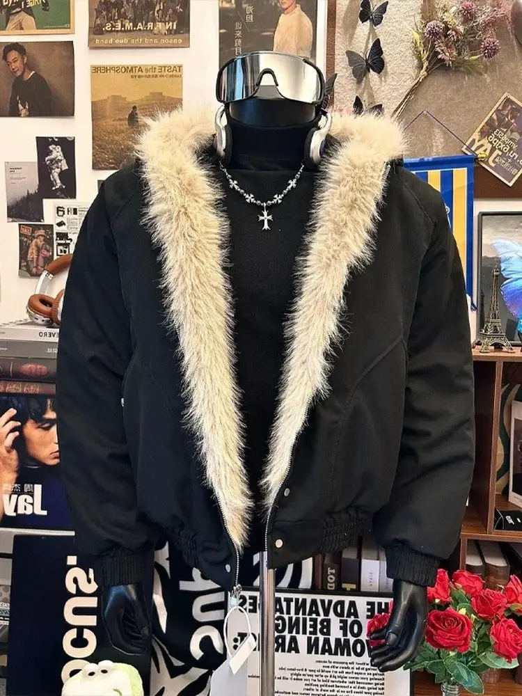 

Мужская зимняя куртка Cleanfit из утепленного хлопка с меховым воротником и капюшоном, теплая повседневная молодежная модель