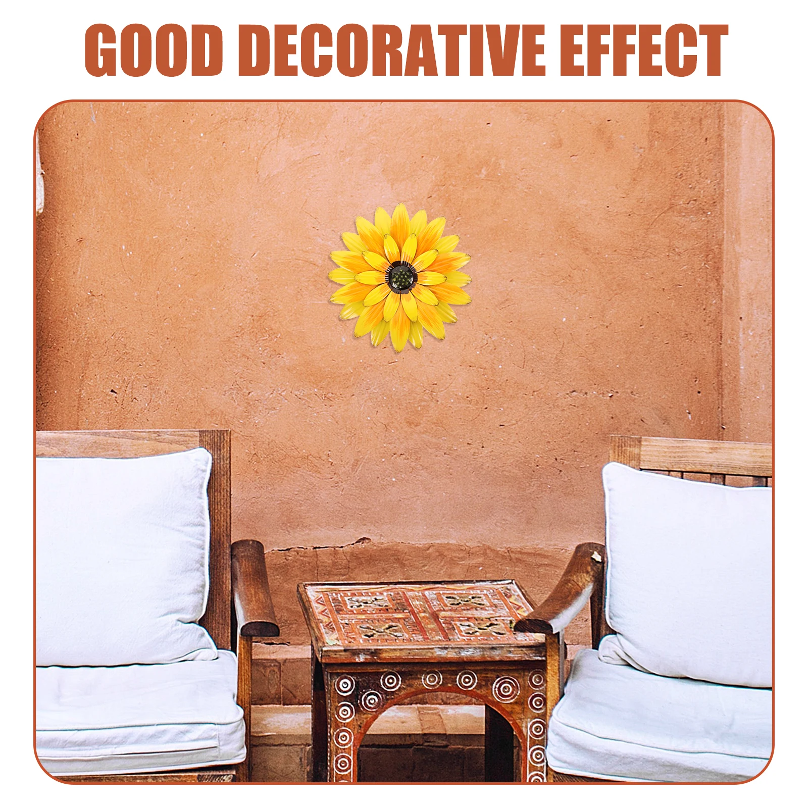 

3D Metal Sunflower Art Iron Flower Decorations For Living Room Bedroom Home Office Outdoor Rustic Hanging Decorative Iron Wall