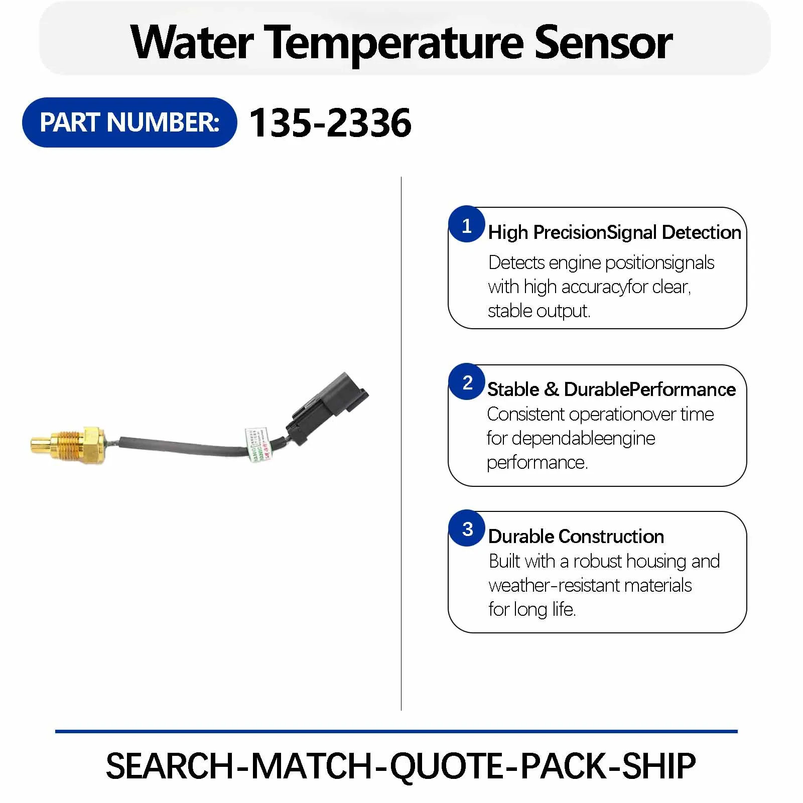 WT25C Water Temperature Sensor For Caterpillar E320C E312B E312C E320B E307C Crawler Excavators