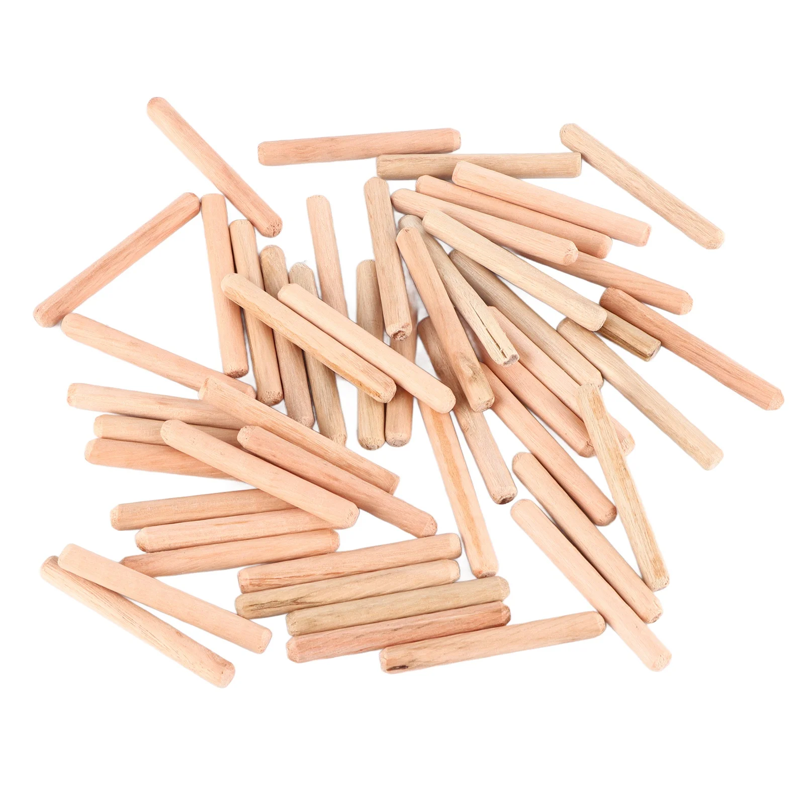 50pcs M6*30/40/50mm Wooden Dowel Cabinet Drawer Round Fluted Wood Craft Pins Rods Set Furniture Fitting wooden dowel pin