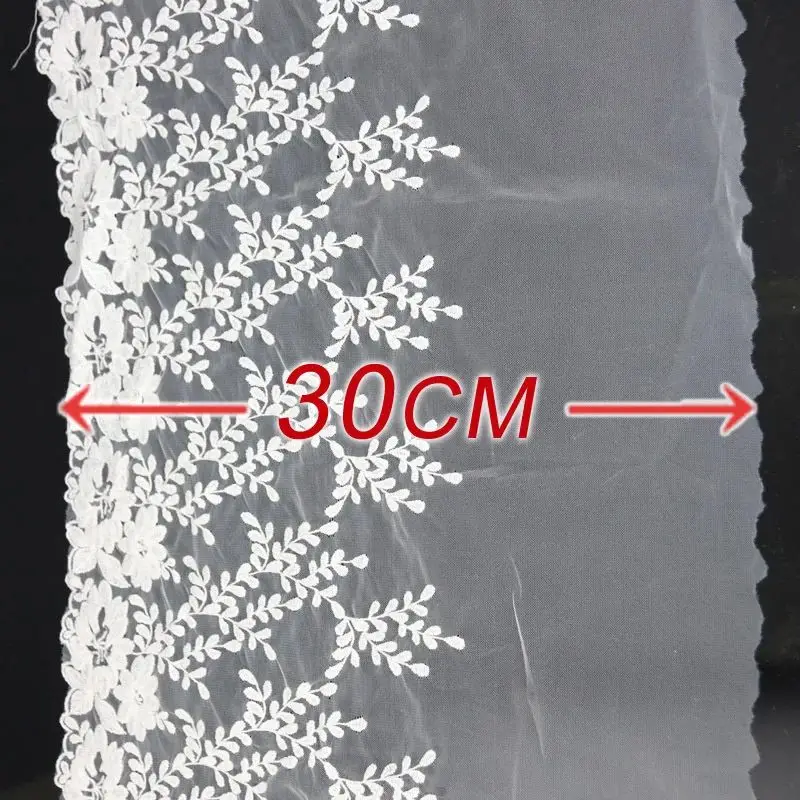 (1 Yard) 30cm Mesh Water-soluble lace Fabric Net Yarn Webbing Clothing Accessories Laces Material Handmade Wedding Dress DIY