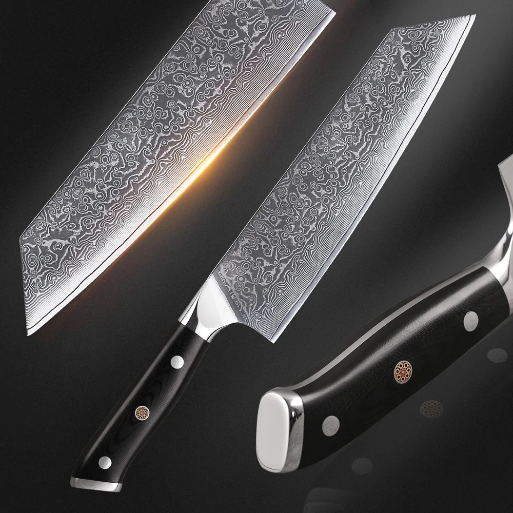 YIZEMA 8.5-inch Japanese Kiritsuke Knife Damascus Steel VG10 Sharp Meat Vegetable Professional Kitchen Chef Knives Cooking Tools