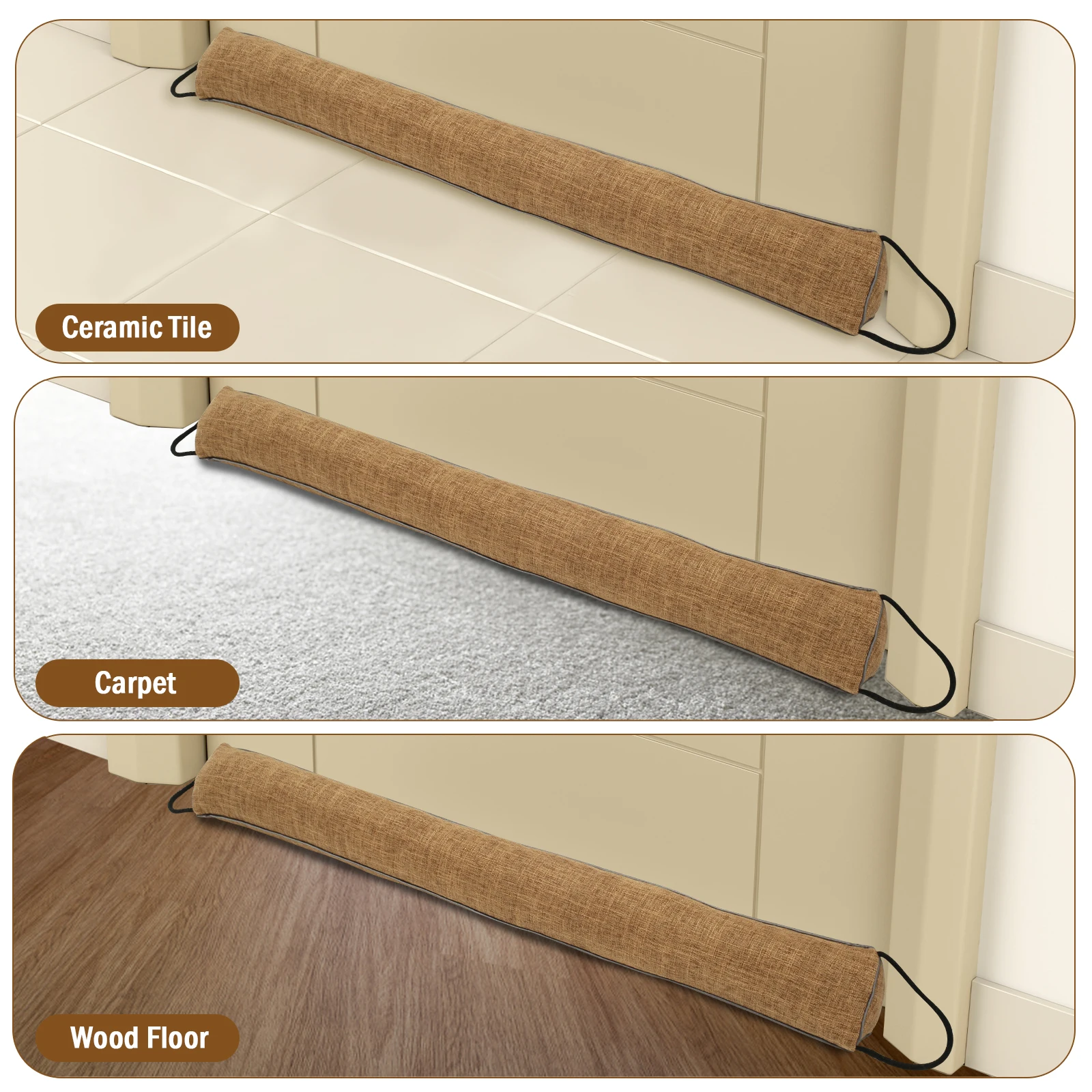 Silent Door Sealing Strip Windproof Dust Stopper Guard Rain Weatherstrip Noise Reduction Insulator Sealer Home Block Light