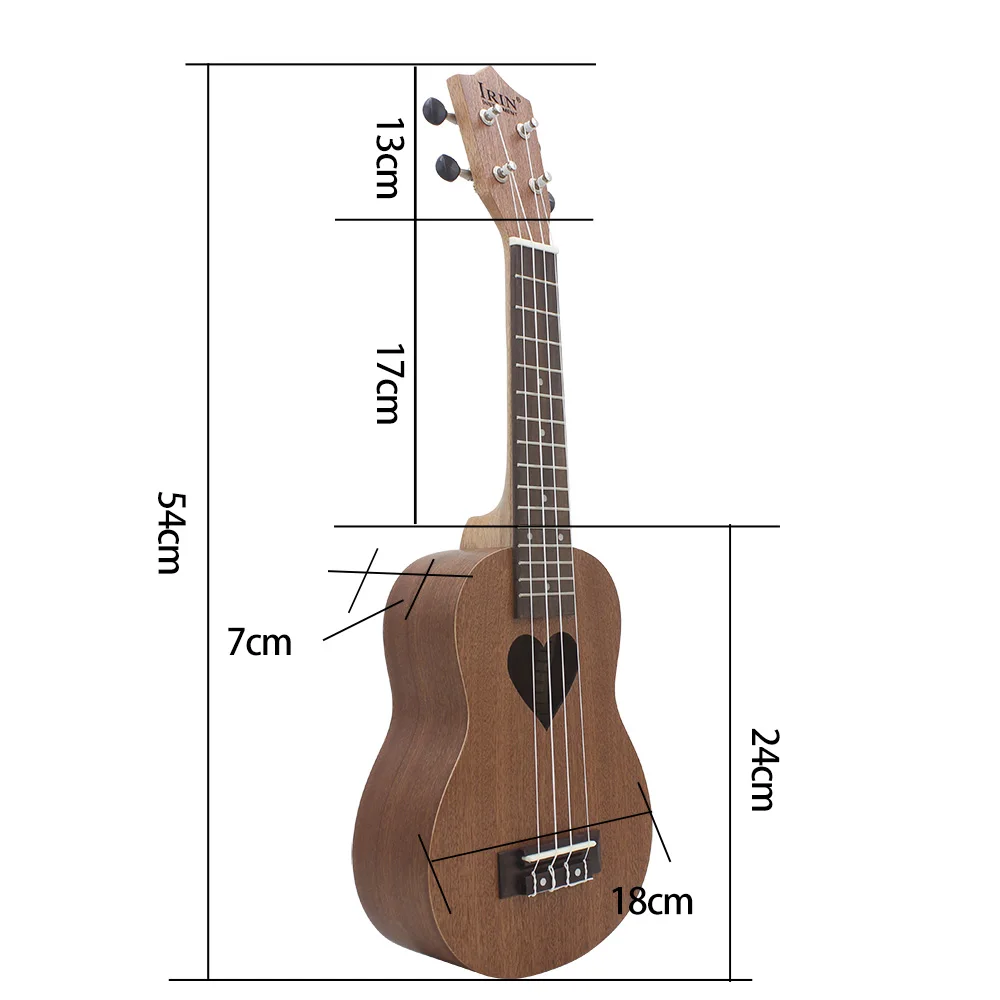 IRIN 21 Inch Ukulele 4 Strings Hawaiian Guitar Sapele Love shape Guitarra Ukulele With Bag Tuner Strings Capo Parts & Accessory