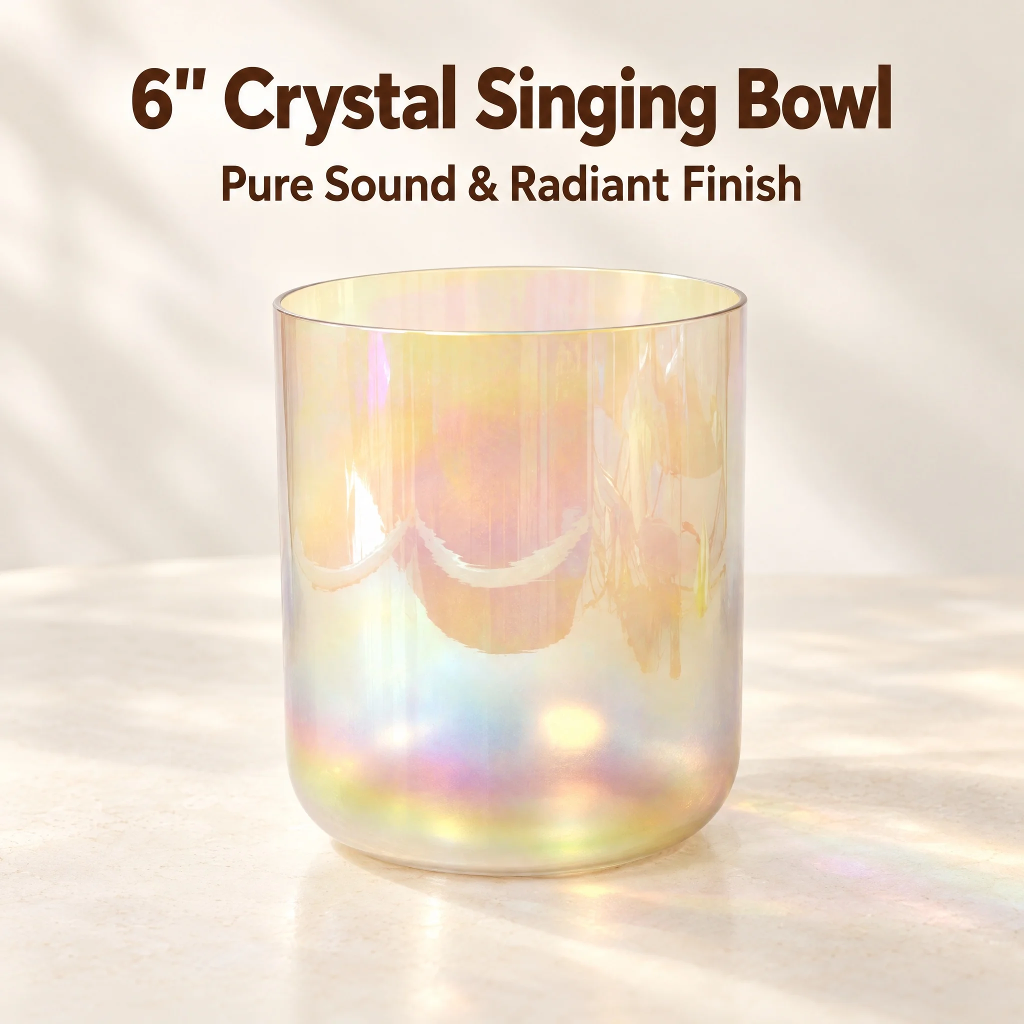 1set 6 Inch F Note Clear Alchemy Crystal Singing Bowl Set with Crystal Mallet, Sound Healing Meditation Bowl for Yoga Chakra The